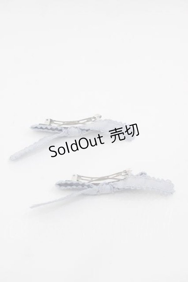 画像2: PINK HOUSE / リボンモチーフバレッタセット  ブルー I-25-09-02-102-LO-AC-HD-ZI (2)