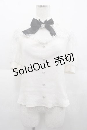 画像: Ank Rouge / チョーカーデザイン半袖トップス  アイボリーＸ黒 I-25-09-02-012-CA-TO-HD-ZI