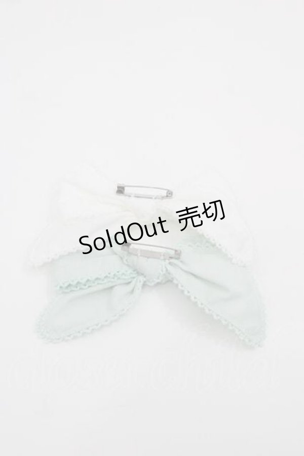 画像2: PINK HOUSE / グラデーションリボンブローチ  白Ｘミント I-25-09-02-105-LO-ZA-HD-ZI (2)