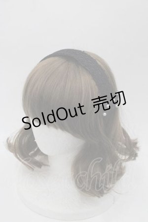 画像: m petit by misako / リボンパールレースカチューシャ  黒 I-25-09-02-106-LO-AC-HD-ZI