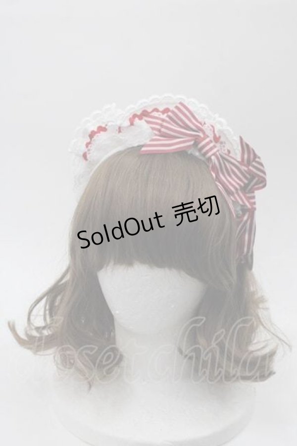 画像1: BABY,THE STARS SHINE BRIGHT / Little Girlish Sweet Ribbonカチューシャ  白Ｘ赤 I-25-09-02-111-BA-AC-HD-ZI (1)