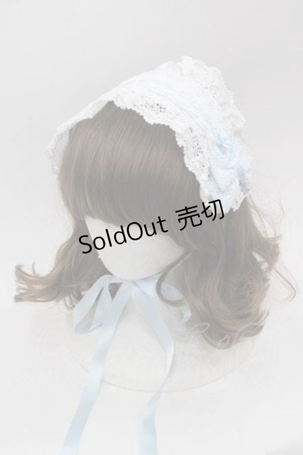 画像1: BABY,THE STARS SHINE BRIGHT / シェリルレーシィヘッドドレス  サックスＸ白 I-25-09-02-115-BA-AC-HD-ZI (1)