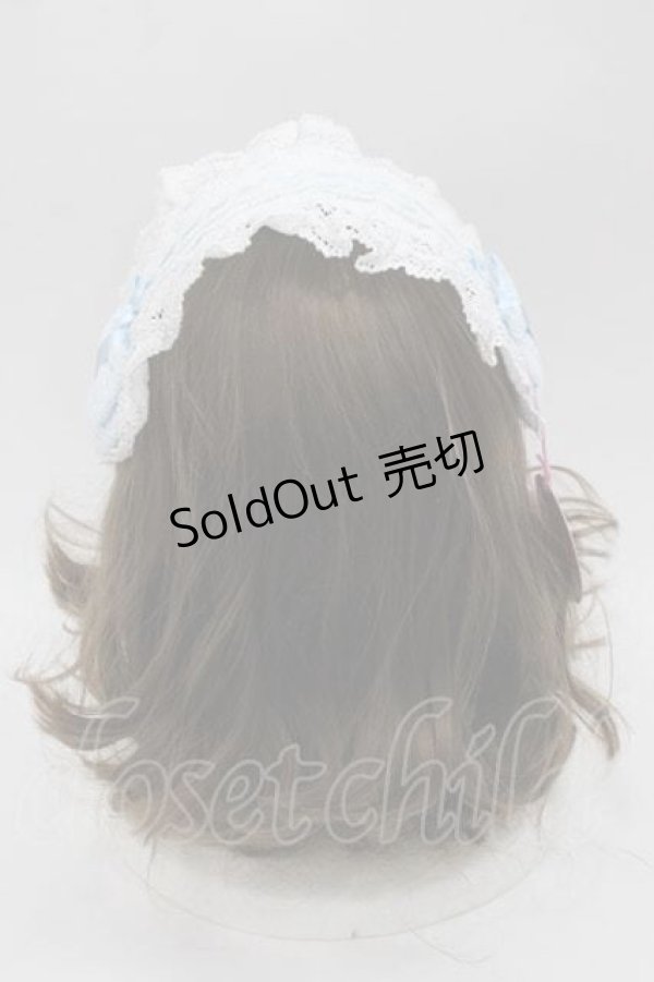 画像3: BABY,THE STARS SHINE BRIGHT / シェリルレーシィヘッドドレス  サックスＸ白 I-25-09-02-115-BA-AC-HD-ZI (3)