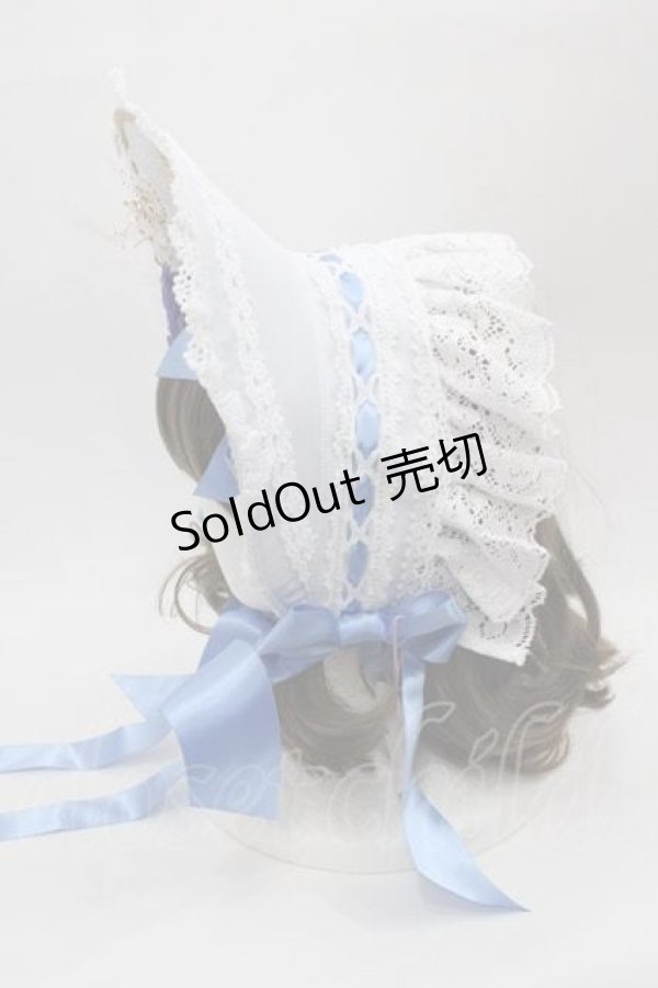 画像2: BABY,THE STARS SHINE BRIGHT / Dreaming Laceボンネット  青Ｘ白 I-25-09-02-119-BA-AC-HD-ZI (2)