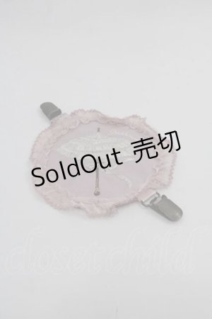 画像: PINK HOUSE / パラソル刺繍ワッペン付きたくし上げクリップ  ピンク I-25-09-02-125-LO-ZA-HD-ZI