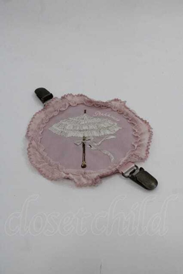 画像1: PINK HOUSE / パラソル刺繍ワッペン付きたくし上げクリップ  ピンク I-25-09-02-125-LO-ZA-HD-ZI (1)
