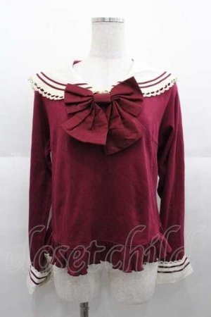 画像: Lovely MAXICIMAM / ラブリーうさちゃんのスウィートワンダーランドセーラーカットソー  ボルドー I-25-09-02-016-LO-TO-HD-ZI