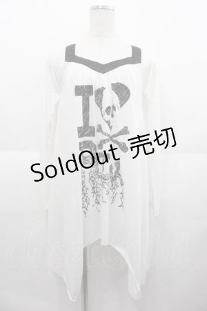 画像: GLAD NEWS / I LOVE ROCK ptトップス  ホワイト I-25-09-02-026-GL-TO-HD-ZI