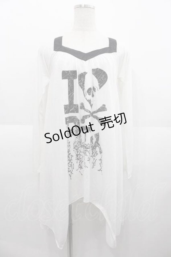 画像1: GLAD NEWS / I LOVE ROCK ptトップス  ホワイト I-25-09-02-026-GL-TO-HD-ZI (1)
