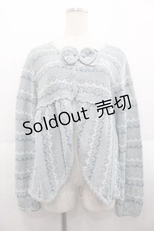 画像: PINK HOUSE / スカラップ風刺繍ニットカーディガン  サックス I-25-09-02-039-LO-TO-HD-ZI