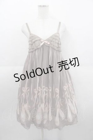 画像: Emily Temple cute / トゥーシューズフリル付ノースリーブワンピース  グレー I-25-09-11-054-ET-OP-HD-ZI