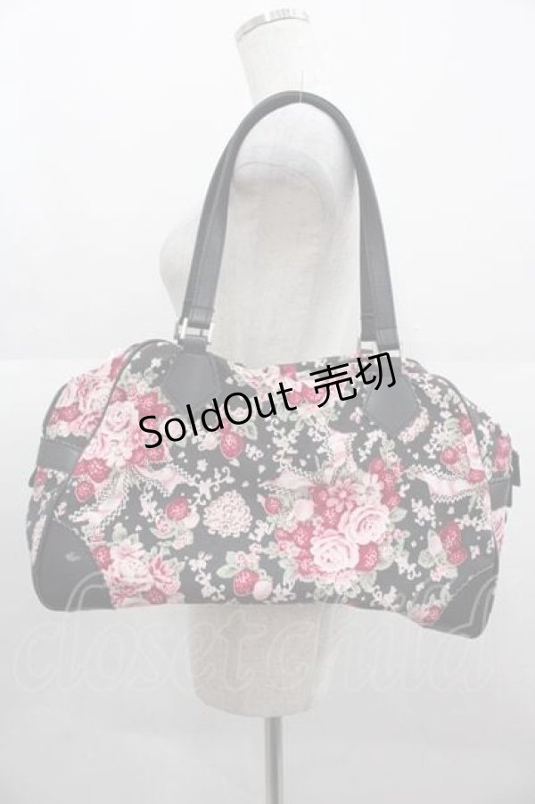 画像2: BABY,THE STARS SHINE BRIGHT / シュガーブーケ柄ボストン型BAG  黒 I-25-09-11-064-BA-BG-HD-ZI (2)