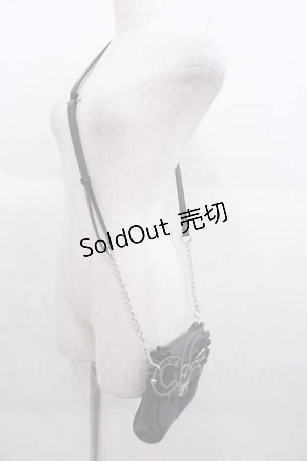 画像2: Jamie エーエヌケー / ハトメ合皮ポシェット  黒Ｘシルバー I-25-09-11-065-LO-BG-HD-ZI (2)