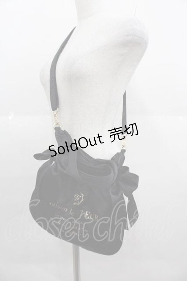 画像1: Maison de FLEUR / ダブルリボン2Wayトートバッグ  黒 I-25-09-11-066-LO-BG-HD-ZI (1)