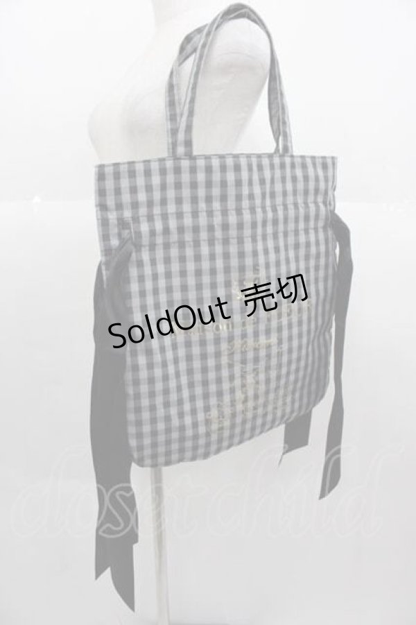 画像1: Maison de FLEUR / クロミダブルリボントートバッグ  黒チェック I-25-09-11-073-LO-BG-HD-ZI (1)