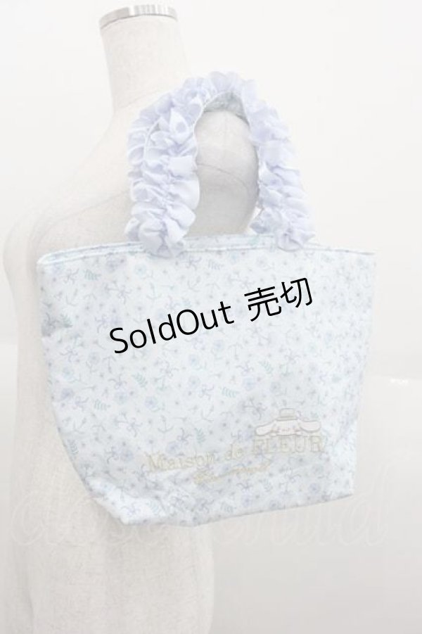 画像1: Maison de FLEUR / シナモロールフリルハンドルトートバッグ  サックス I-25-09-11-075-LO-BG-HD-ZI (1)