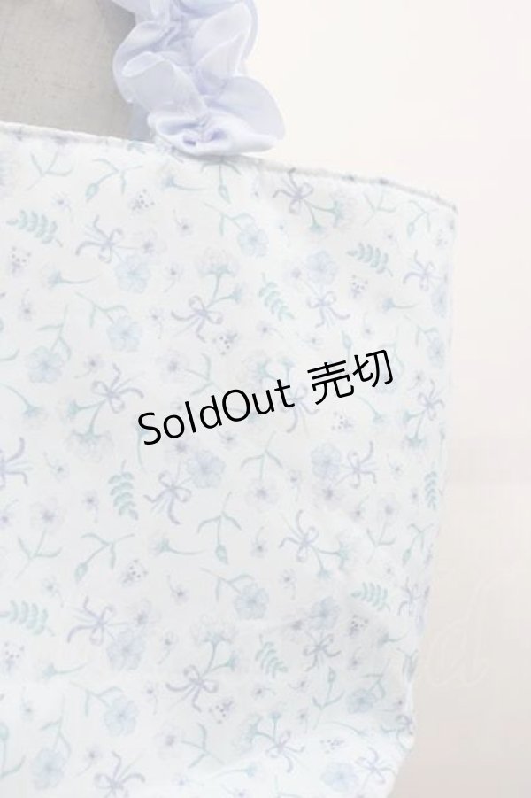 画像3: Maison de FLEUR / シナモロールフリルハンドルトートバッグ  サックス I-25-09-11-075-LO-BG-HD-ZI (3)