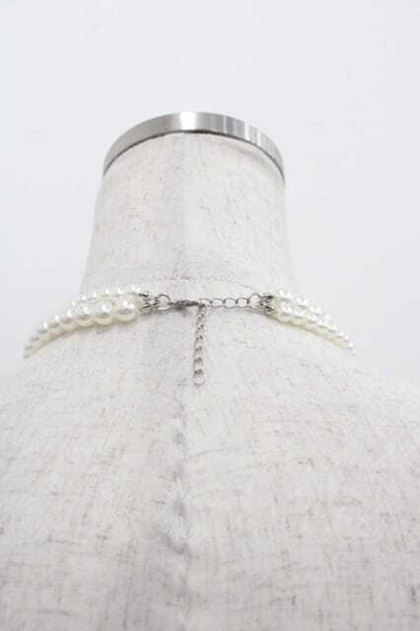 画像2: LeMiroie / リボンブローチ&パールネックレスセット  青Ｘ白 I-25-09-11-079-LO-AC-HD-ZI (2)