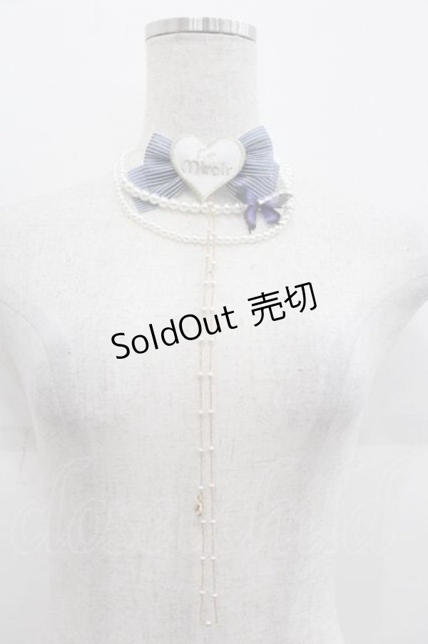 画像3: LeMiroie / リボンブローチ&パールネックレスセット  青Ｘ白 I-25-09-11-079-LO-AC-HD-ZI (3)