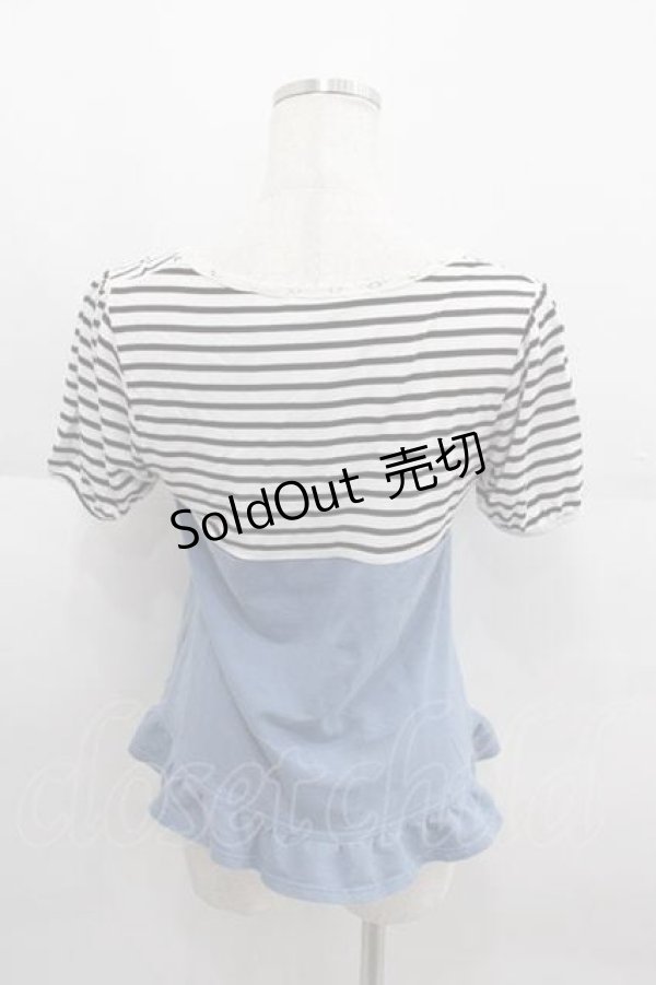 画像2: axes femme / ビスチェ重ね着風トップス M ネイビー×サックス I-25-09-11-009-AX-TO-HD-ZI (2)