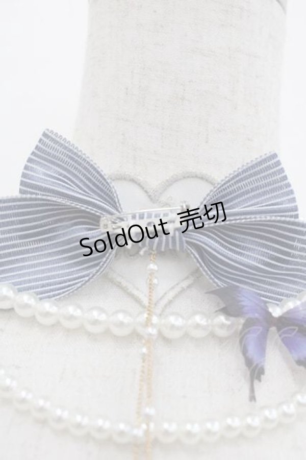 画像5: LeMiroie / リボンブローチ&パールネックレスセット  青Ｘ白 I-25-09-11-079-LO-AC-HD-ZI (5)