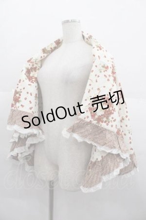 画像: PINK HOUSE / いちごリースptフリル大判スカーフ  アイボリー I-25-09-11-081-LO-ZA-HD-ZI