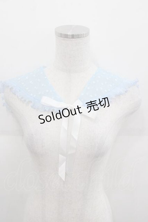 画像1: Nile Perch / スターチュールセーラー付け襟  サックス I-25-09-11-083-LO-ZA-HD-ZI (1)