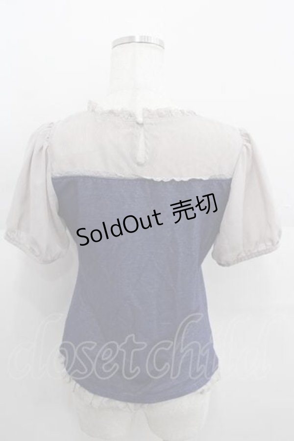 画像2: axes femme POETIQUE / マリン刺繍ビスチェ切替プルオーバー M グレー×インディゴ I-25-09-11-010-AX-TO-HD-ZI (2)