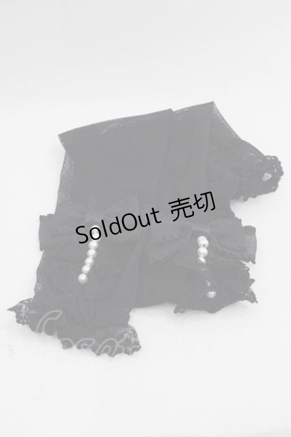 画像1: Angelic Pretty / エレガントパールアームウォーマー  黒 I-25-09-11-101-AP-ZA-HD-ZI (1)