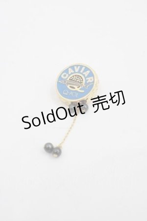 画像: Q-pot. / キャビア50g ブローチ  ゴールドＸ青 I-25-09-11-103-QP-AC-HD-ZI