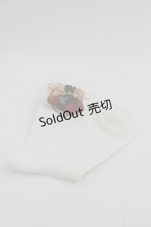 画像2: PINK HOUSE / いちご編みぐるみソックス  ホワイト I-25-09-11-106-LO-ZA-HD-ZI (2)