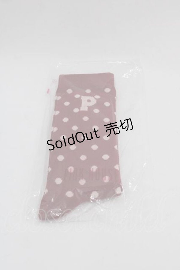 画像1: PINK HOUSE / Ｐロゴ水玉ソックス  赤 I-25-09-11-118-LO-ZA-HD-ZI (1)