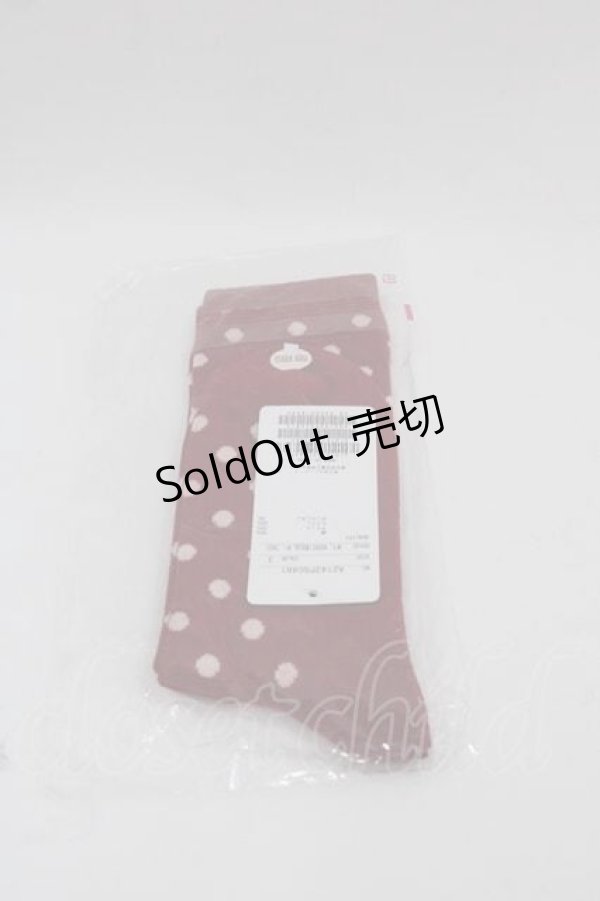 画像2: PINK HOUSE / Ｐロゴ水玉ソックス  赤 I-25-09-11-118-LO-ZA-HD-ZI (2)