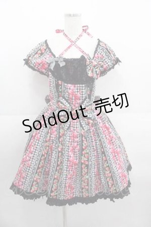 画像: Angelic Pretty / スウィートリボンストロベリーワンピース  黒 I-25-09-11-015-AP-OP-HD-ZI