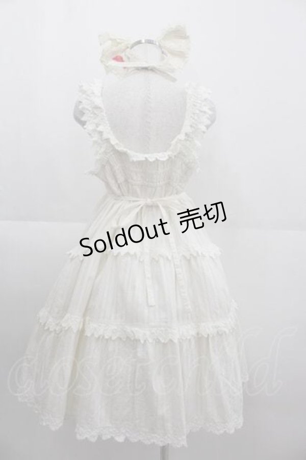 画像2: BABY,THE STARS SHINE BRIGHT / からみ3段ティアードジャンパースカート＆カチューシャ  生成り I-25-09-11-019-BA-OP-HD-ZI (2)