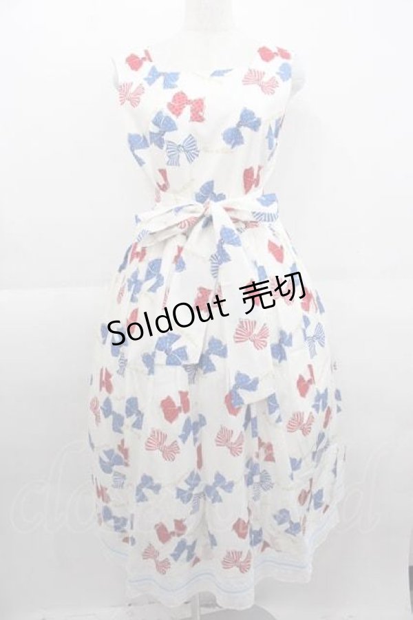 画像1: Jane Marple / Anniversary ribbonsスクエアドレス  白 I-25-09-11-026-JM-OP-HD-ZI (1)