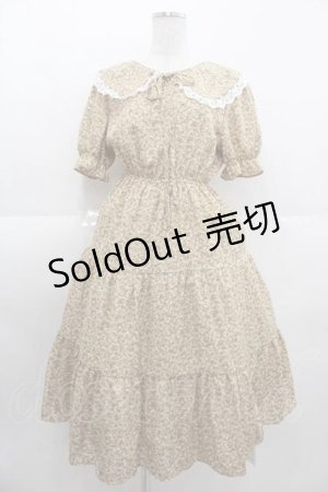 画像: axes femme POETIQUE / ビッグ襟花柄ワンピース M イエロー I-25-09-11-035-AX-OP-HD-ZI