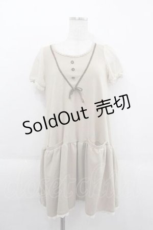 画像: axes femme / V字ブレード&シフォン袖チュニック M ベージュ I-25-09-11-038-AX-TO-HD-ZI