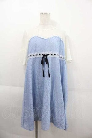 画像: axes femme POETIQUE / ビスチェ風半袖ワンピース  サックス I-25-09-11-039-AX-OP-HD-ZI