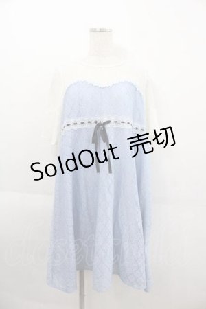 画像: axes femme POETIQUE / ビスチェ風半袖ワンピース  サックス I-25-09-11-039-AX-OP-HD-ZI
