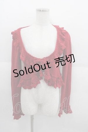 画像: BABY,THE STARS SHINE BRIGHT / Petitスカラップ透かし編みボレロ  赤 I-25-09-11-005-BA-TO-HD-ZI