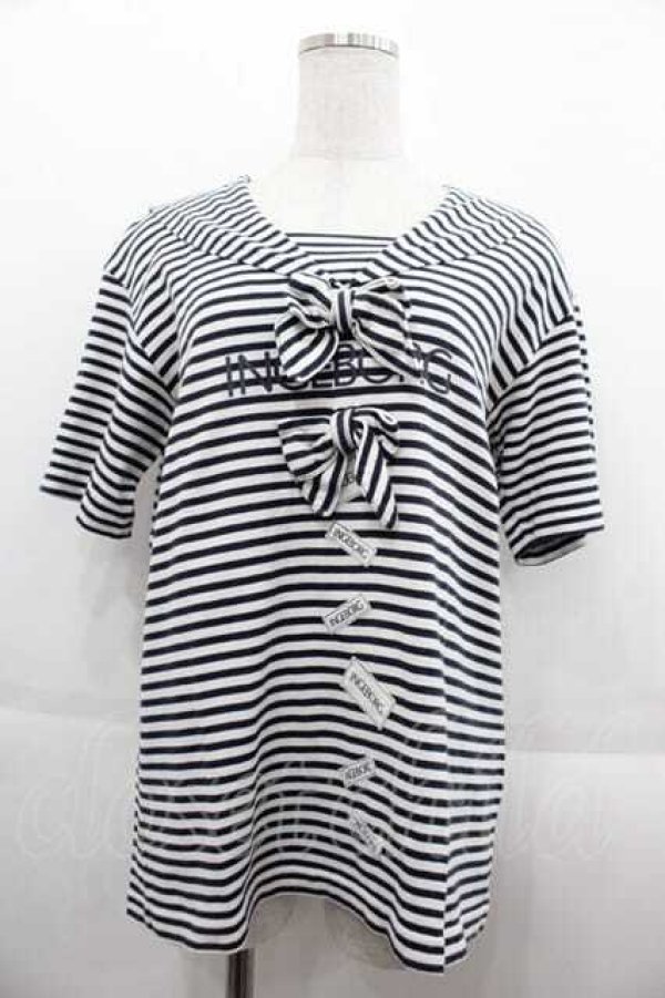 画像1: INGEBORG / ボーダーセーラー衿カットソー M ネイビー I-25-09-13-044-LO-TO-HD-ZT453 (1)