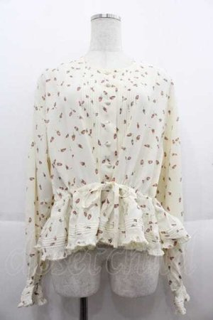 画像: KETTY / いちご総柄シフォンブラウス  アイボリー I-25-09-13-047-EL-BL-HD-ZI