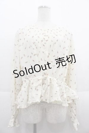 画像: KETTY / いちご総柄シフォンブラウス  アイボリー I-25-09-13-047-EL-BL-HD-ZT191