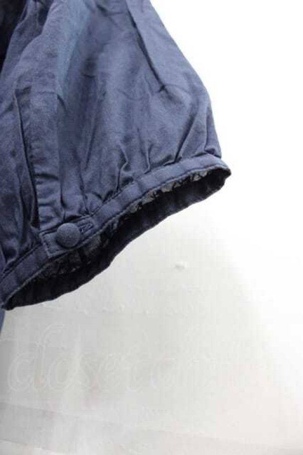 画像3: PINK HOUSE / 半袖フリルブラウス  ネイビー I-25-09-13-054-LO-BL-HD-ZT193 (3)