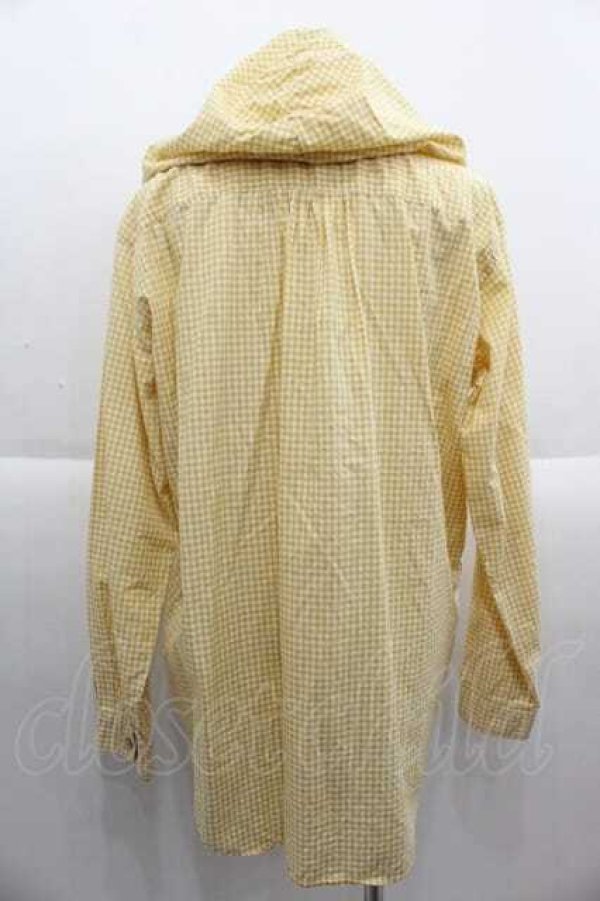 画像2: PINK HOUSE / ギンガムチェックフード付きフリルブラウス L イエロー I-25-09-13-062-LO-BL-HD-ZT191 (2)