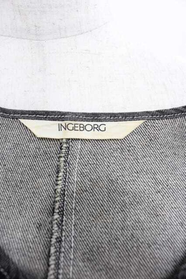 画像3: INGEBORG / ノーカラーデニムジャケット  インディゴ I-25-09-13-066-LO-JA-HD-ZS (3)