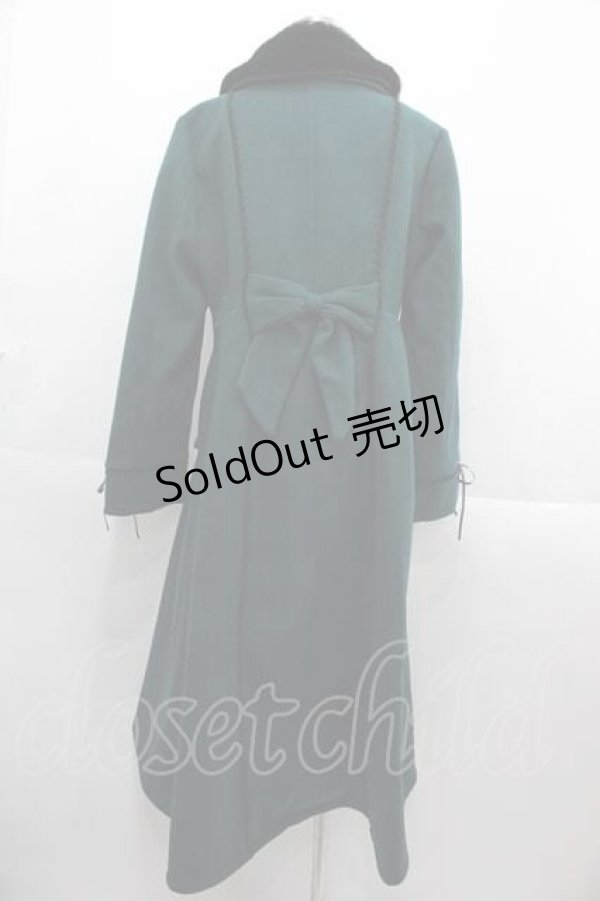 画像2: axes femme / ファー襟フィッシュテールコート M ダークグリーン I-25-09-13-068-AX-CO-HD-ZI (2)