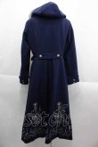 画像2: axes femme / 天体刺繍フード付コート  ネイビー I-25-09-13-069-AX-CO-HD-ZI (2)