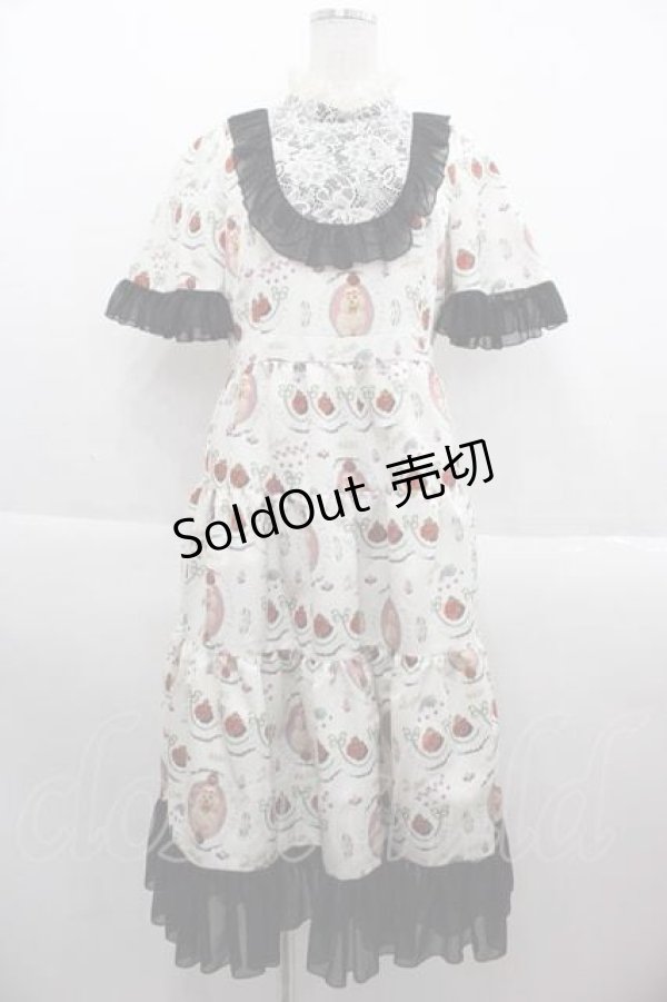 画像1: Q-pot. / プードルケーキベルスリーブドレス  白Ｘ黒 I-25-09-13-084-QP-OP-HD-ZI (1)
